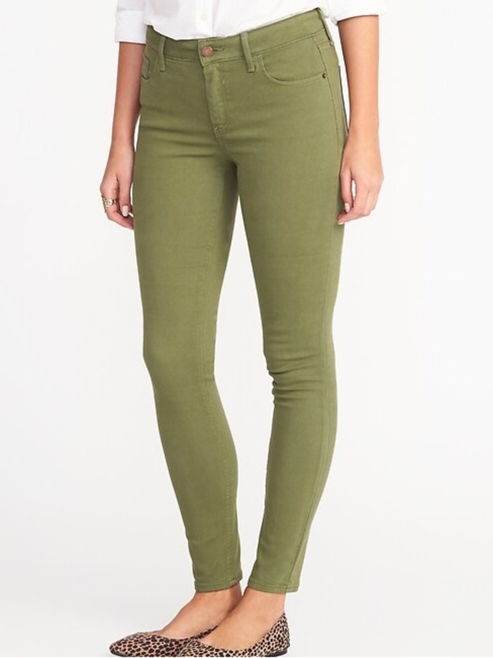 Old Navy Olive Green Rockstar Mid Rise Super Skinny Jeans Womens Size 8